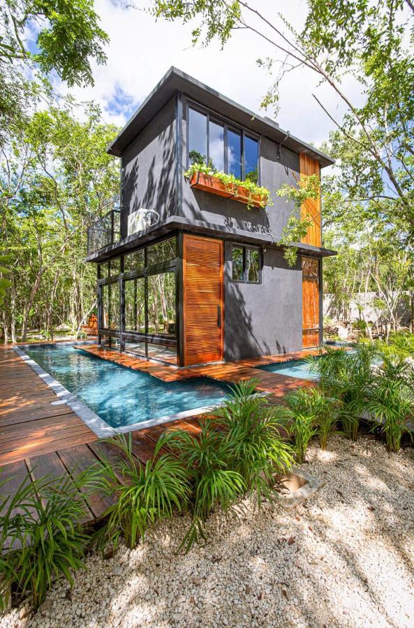 Tiny House En La Selva Con Cenote Natural Privado Tulum Extérieur photo