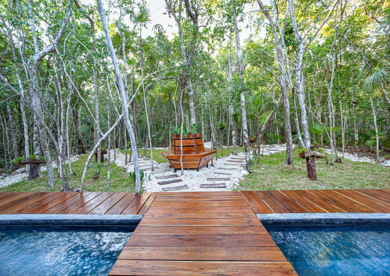 Tiny House En La Selva Con Cenote Natural Privado Tulum Extérieur photo